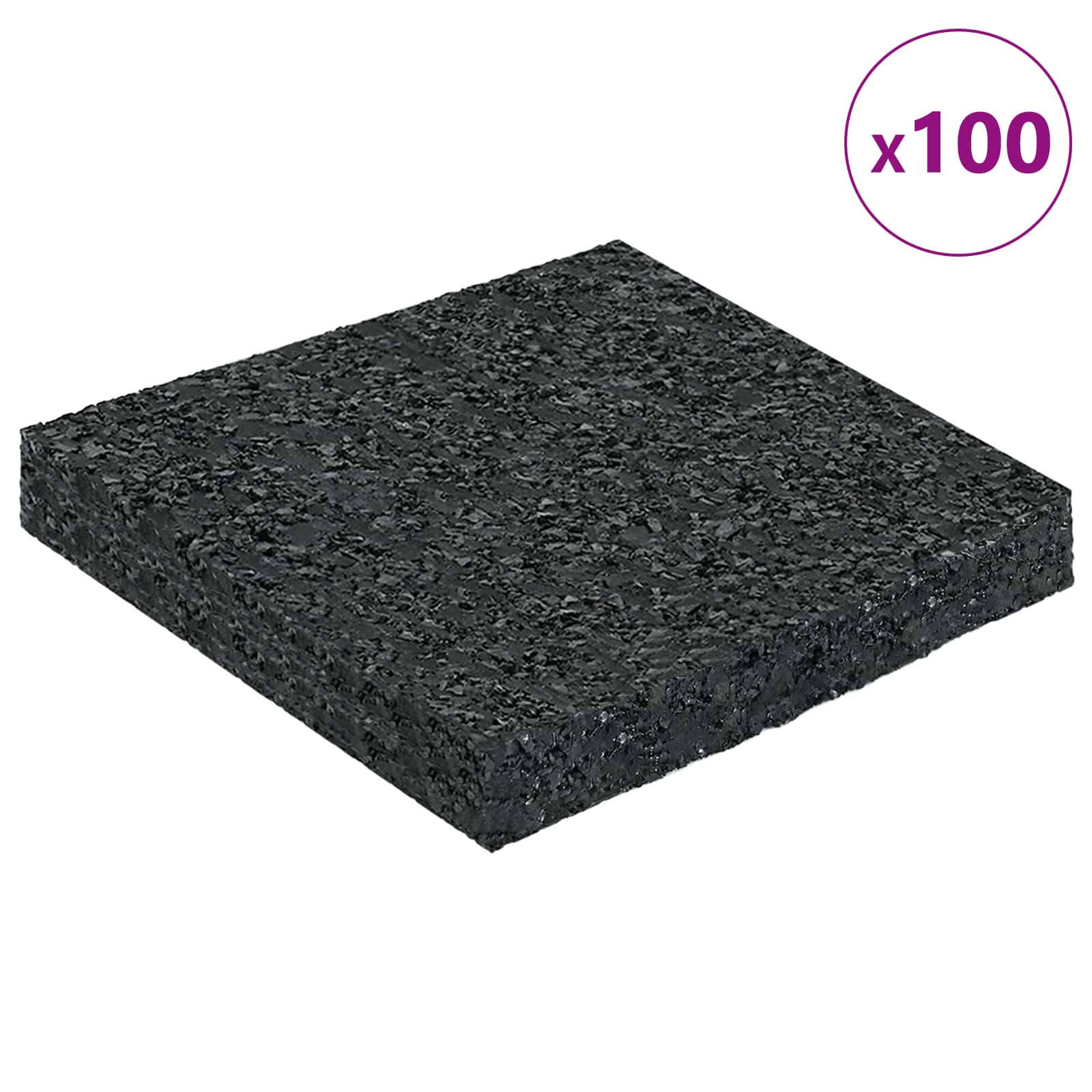 vidaXL Rubber Granulate Patio Pad Black 9 x 9 x 1 cm Rubber 3