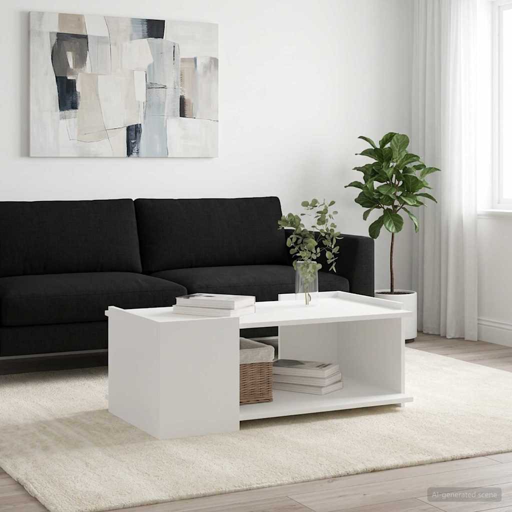 vidaXL Coffee Table White 90 x 50 x 33 cm Engineered Wood 1