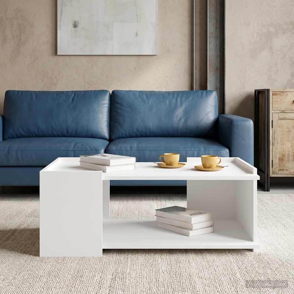 vidaXL Coffee Table White 90 x 50 x 33 cm Engineered Wood 4