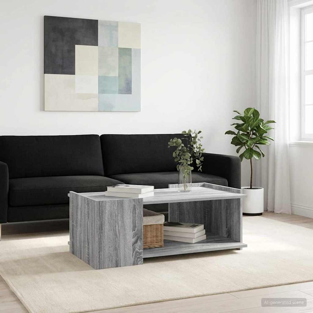 vidaXL Coffee Table Grey Sonoma 90 x 50 x 33 cm Engineered Wood 1