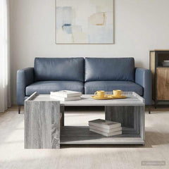 vidaXL Coffee Table Grey Sonoma 90 x 50 x 33 cm Engineered Wood 4