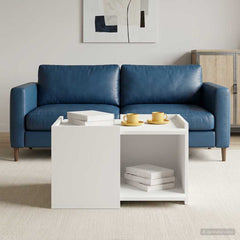 vidaXL Coffee Table White 50.5 x 50 x 33 cm Engineered Wood 1