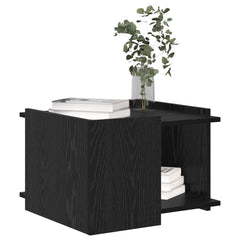 vidaXL Coffee Table Black Oak 50.5 x 50 x 33 cm Engineered Wood 3