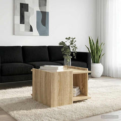 vidaXL Coffee Table Sonoma Oak 50.5 x 50 x 33 cm Engineered Wood 4