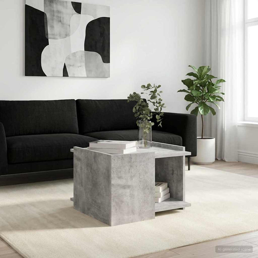 vidaXL Coffee Table Concrete Grey 50.5 x 50 x 33 cm Engineered Wood 1