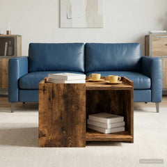 vidaXL Coffee Table Smoked Oak 50.5 x 50 x 33 cm Engineered Wood 1