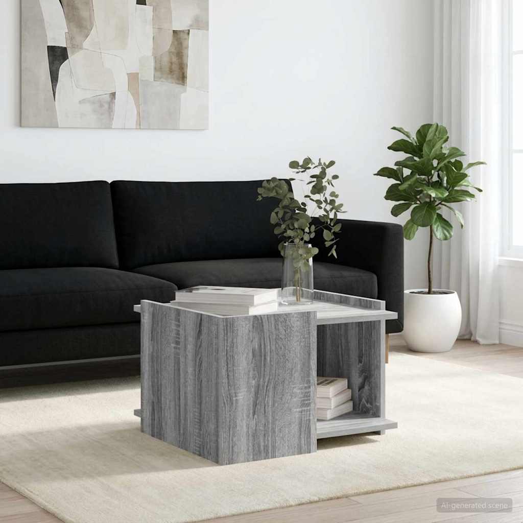 vidaXL Coffee Table Grey Sonoma 50.5 x 50 x 33 cm Engineered Wood 1
