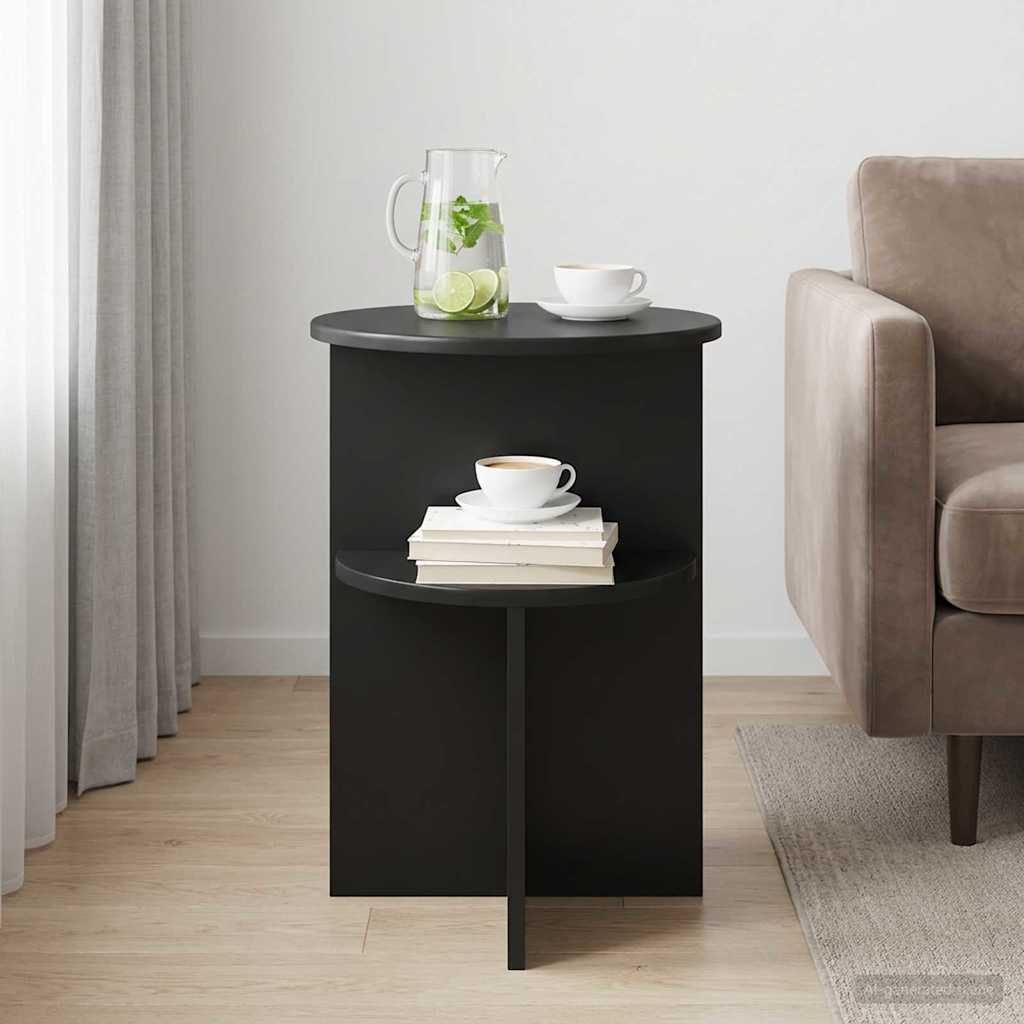 vidaXL Side Table Black Oak Ø 39.5 x 55 cm Engineered Wood 1
