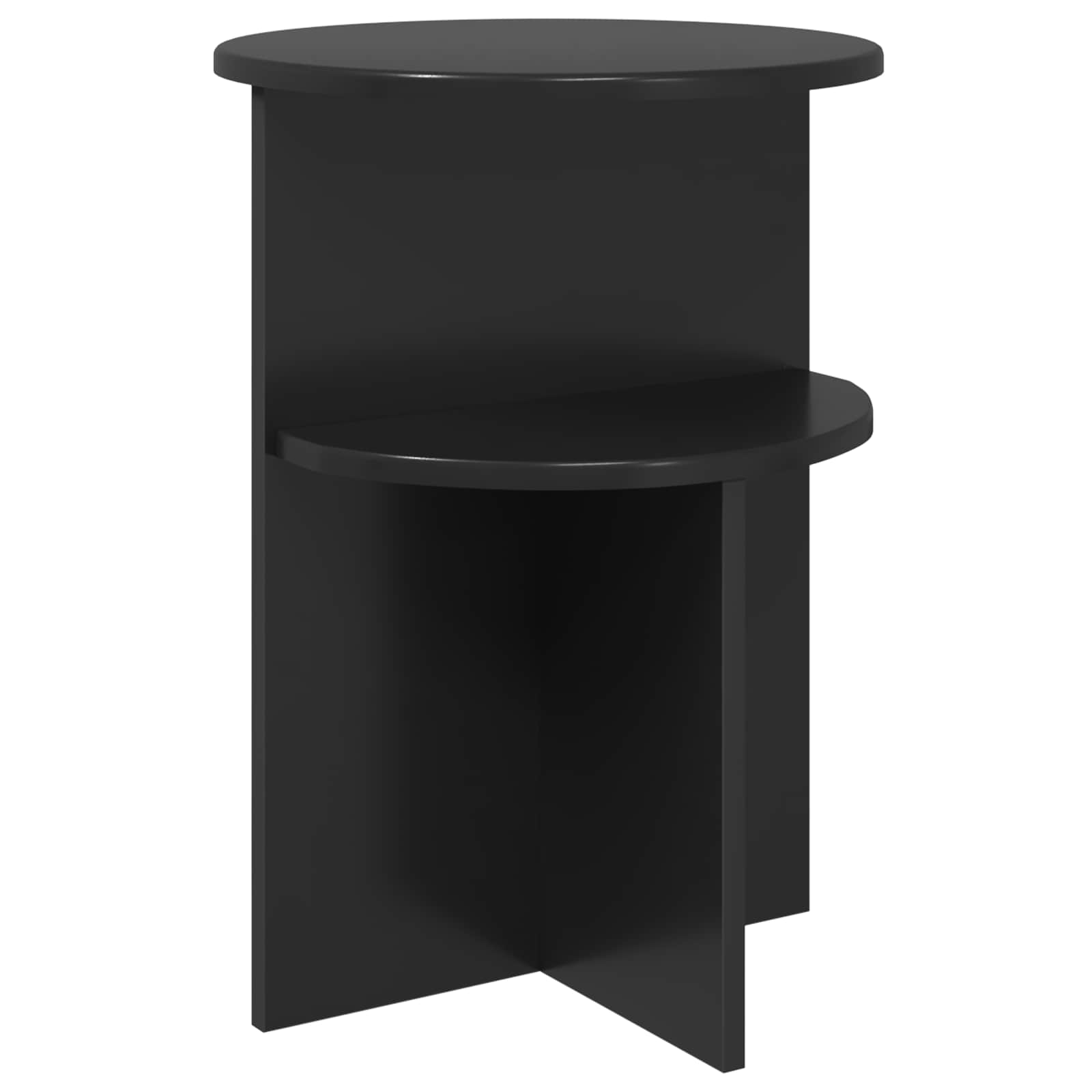 vidaXL Side Table Black Oak Ø 39.5 x 55 cm Engineered Wood 2