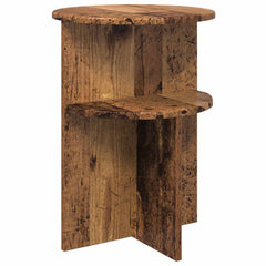 vidaXL Side Table with Storage Old Wood Ø 39.5 x 55 cm Engineered Wood 2
