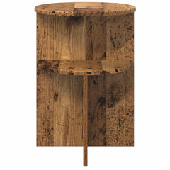 vidaXL Side Table with Storage Old Wood Ø 39.5 x 55 cm Engineered Wood 5