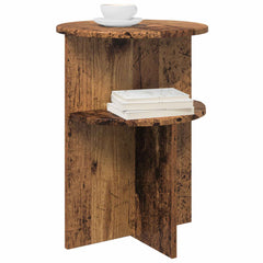vidaXL Side Table with Storage Old Wood Ø 39.5 x 55 cm Engineered Wood 3