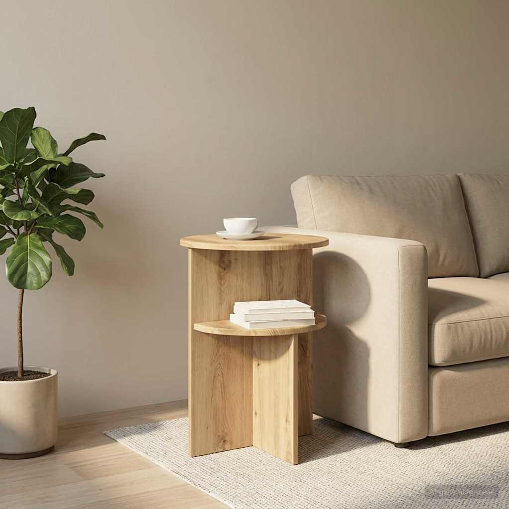 vidaXL Side Table Artisan Oak Ø 39.5 x 55 cm Engineered Wood 1