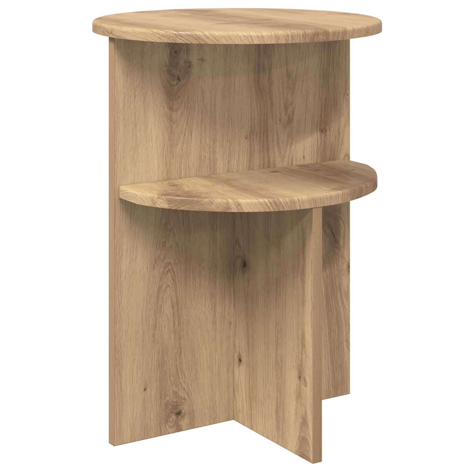 vidaXL Side Table Artisan Oak Ø 39.5 x 55 cm Engineered Wood 2