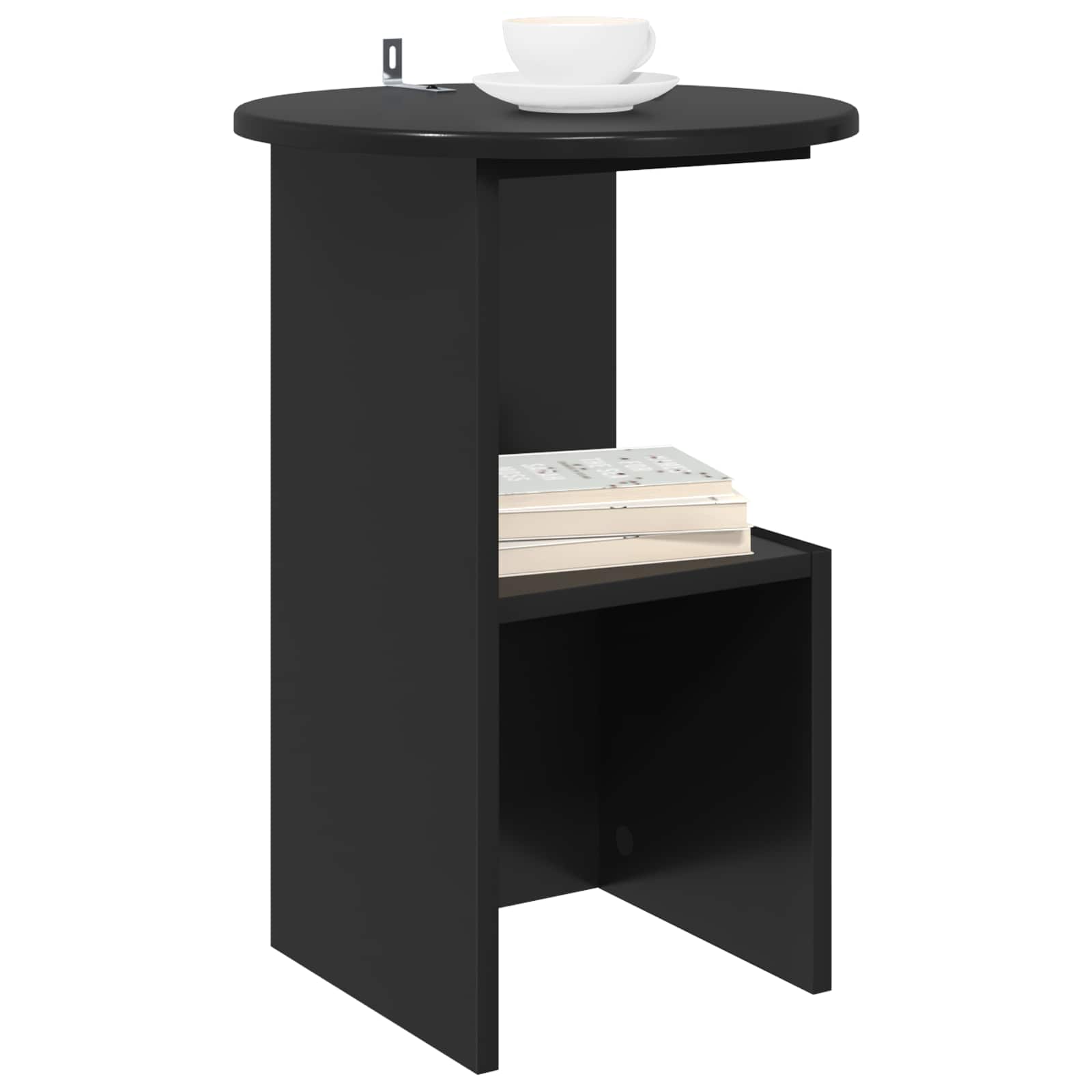 vidaXL Side Table Black Oak Ø 39.5 x 55 cm Engineered Wood 3