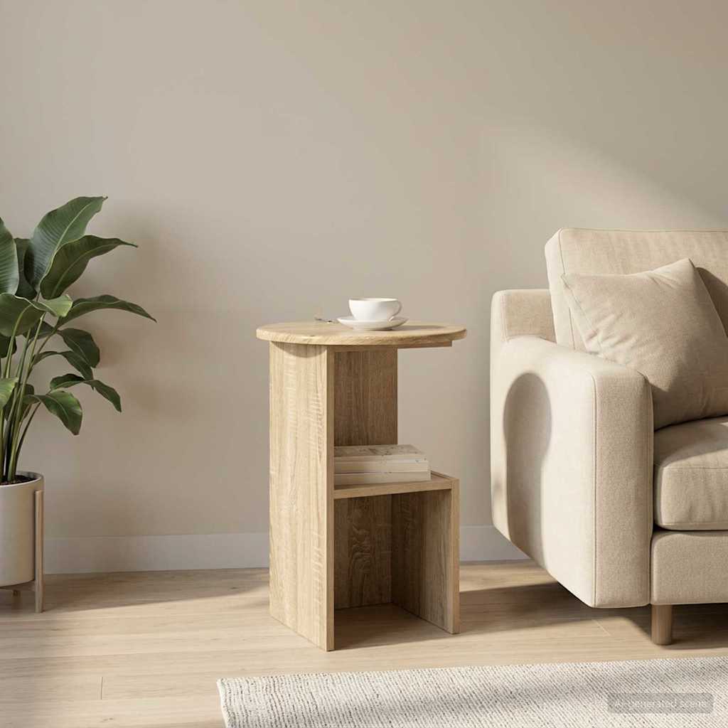 vidaXL Side Table Sonoma Oak Ø 39.5 x 55 cm Engineered Wood 4