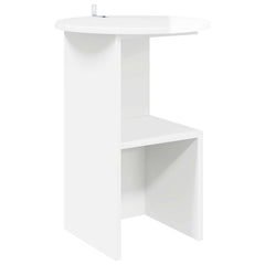 vidaXL Side Table High Gloss White Ø 39.5 x 55 cm Engineered Wood 2
