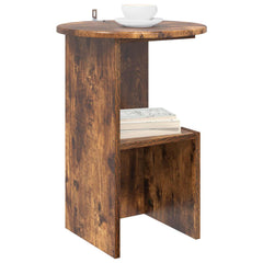 vidaXL Side Table Smoked Oak Ø 39.5 x 55 cm Engineered Wood 3