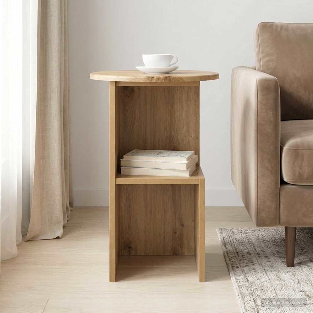 vidaXL Side Table Artisan Oak Ø 39.5 x 55 cm Engineered Wood 4