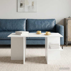 vidaXL Coffee Table White 87 x 50 x 45 cm Engineered Wood 4