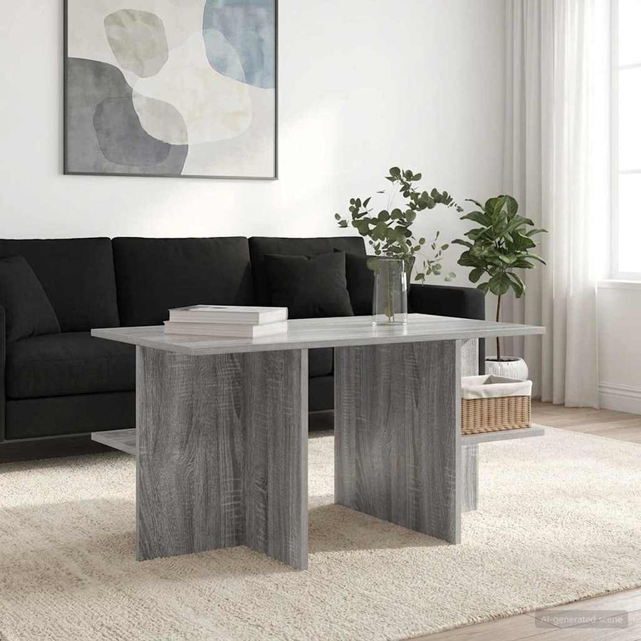 vidaXL Coffee Table Grey Sonoma 87 x 50 x 45 cm Engineered Wood 1