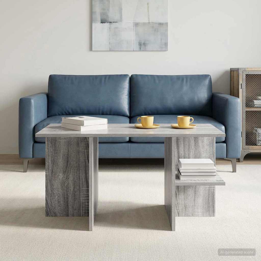 vidaXL Coffee Table Grey Sonoma 87 x 50 x 45 cm Engineered Wood 4