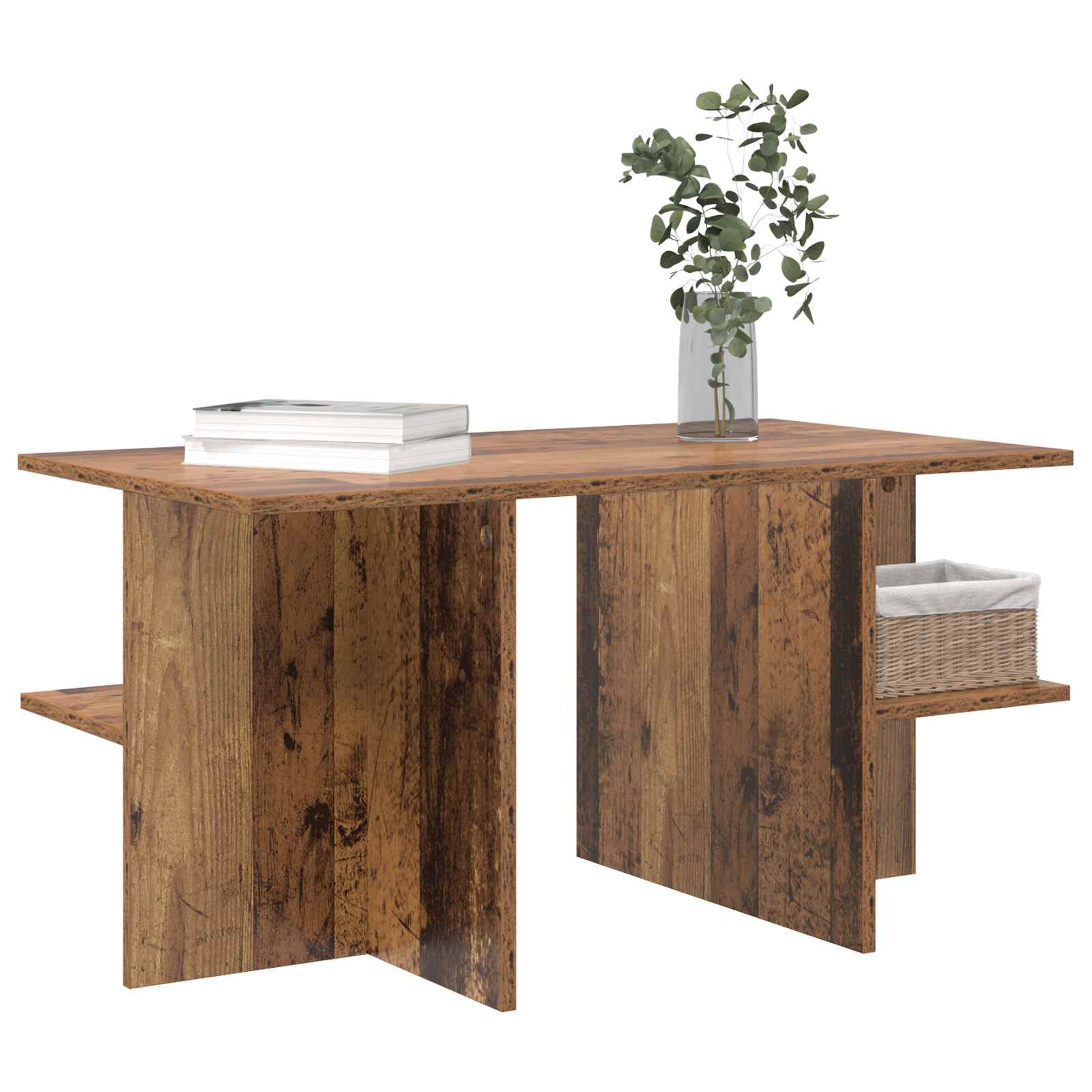 vidaXL Coffee Table Old Wood 87 x 50 x 45 cm Engineered Wood 3