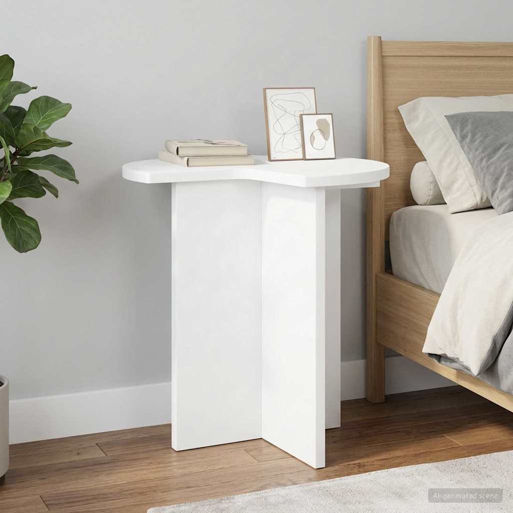 vidaXL Side Table 2 pcs White Ø 39 x 38 cm Engineered Wood 1