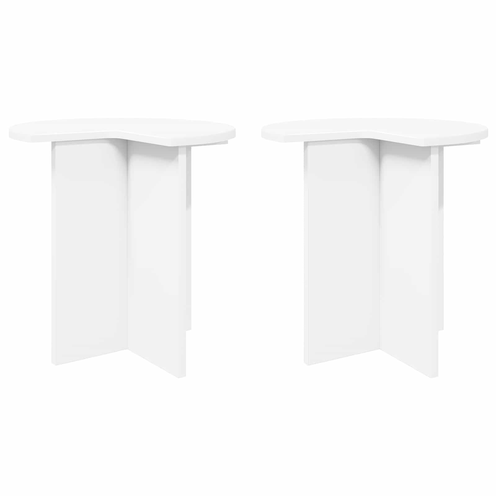 vidaXL Side Table 2 pcs White Ø 39 x 38 cm Engineered Wood 2