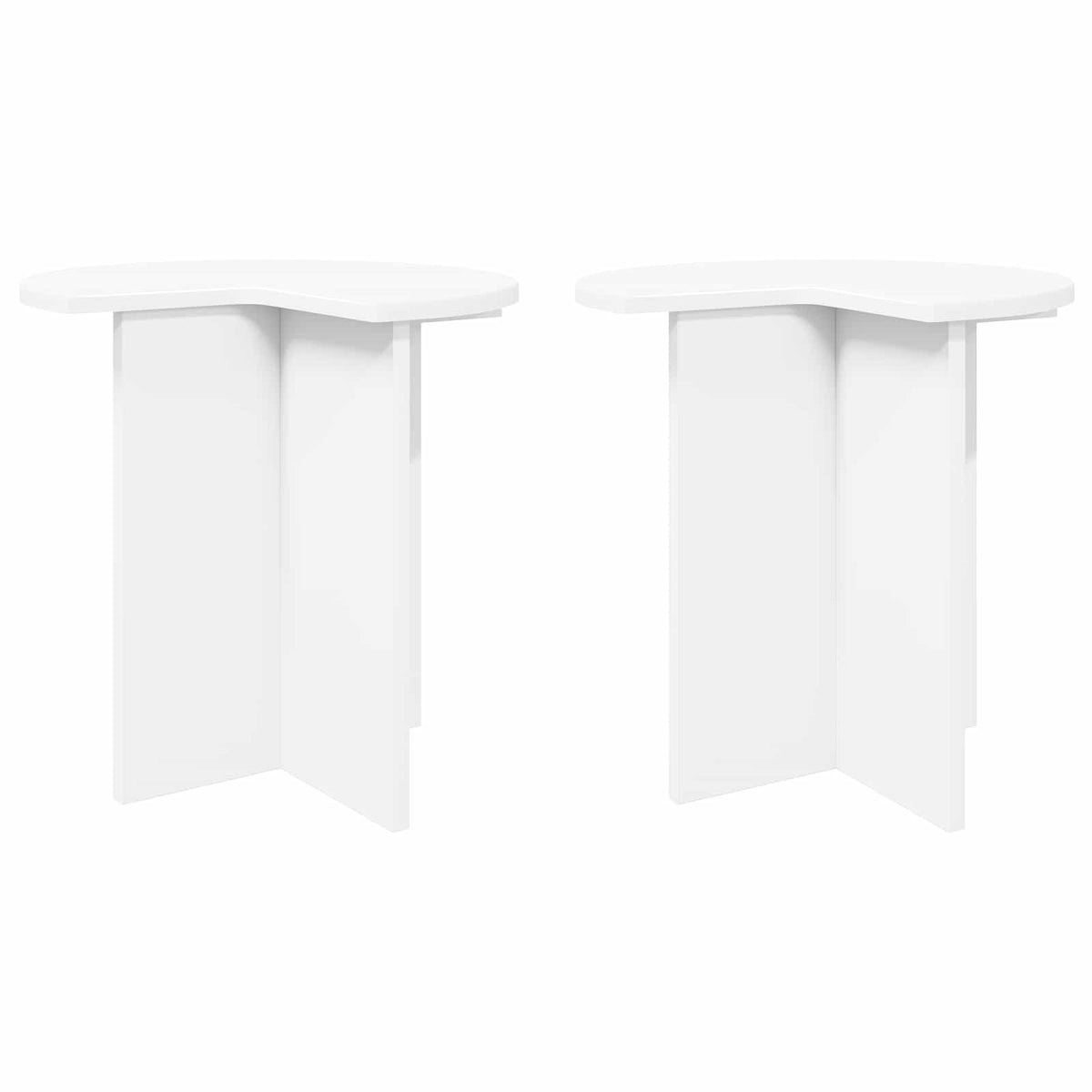Side Table Ø 39 x 38 cm Engineered Wood White