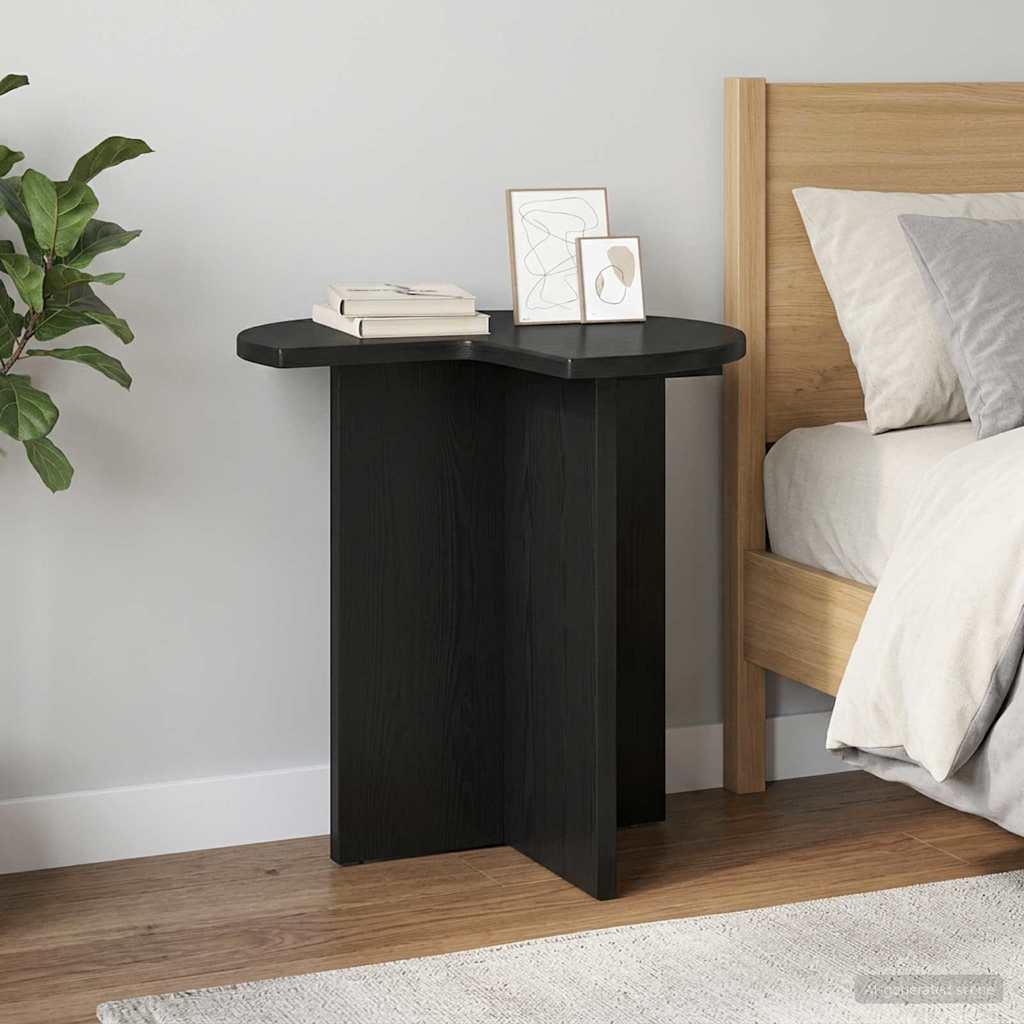 vidaXL Side Table 2 pcs Black Oak Ø 39 x 38 cm Engineered Wood 4