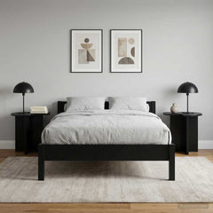vidaXL Side Table 2 pcs Black Oak Ø 39 x 38 cm Engineered Wood 1