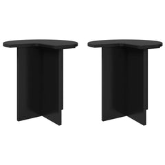 vidaXL Side Table 2 pcs Black Oak Ø 39 x 38 cm Engineered Wood 2