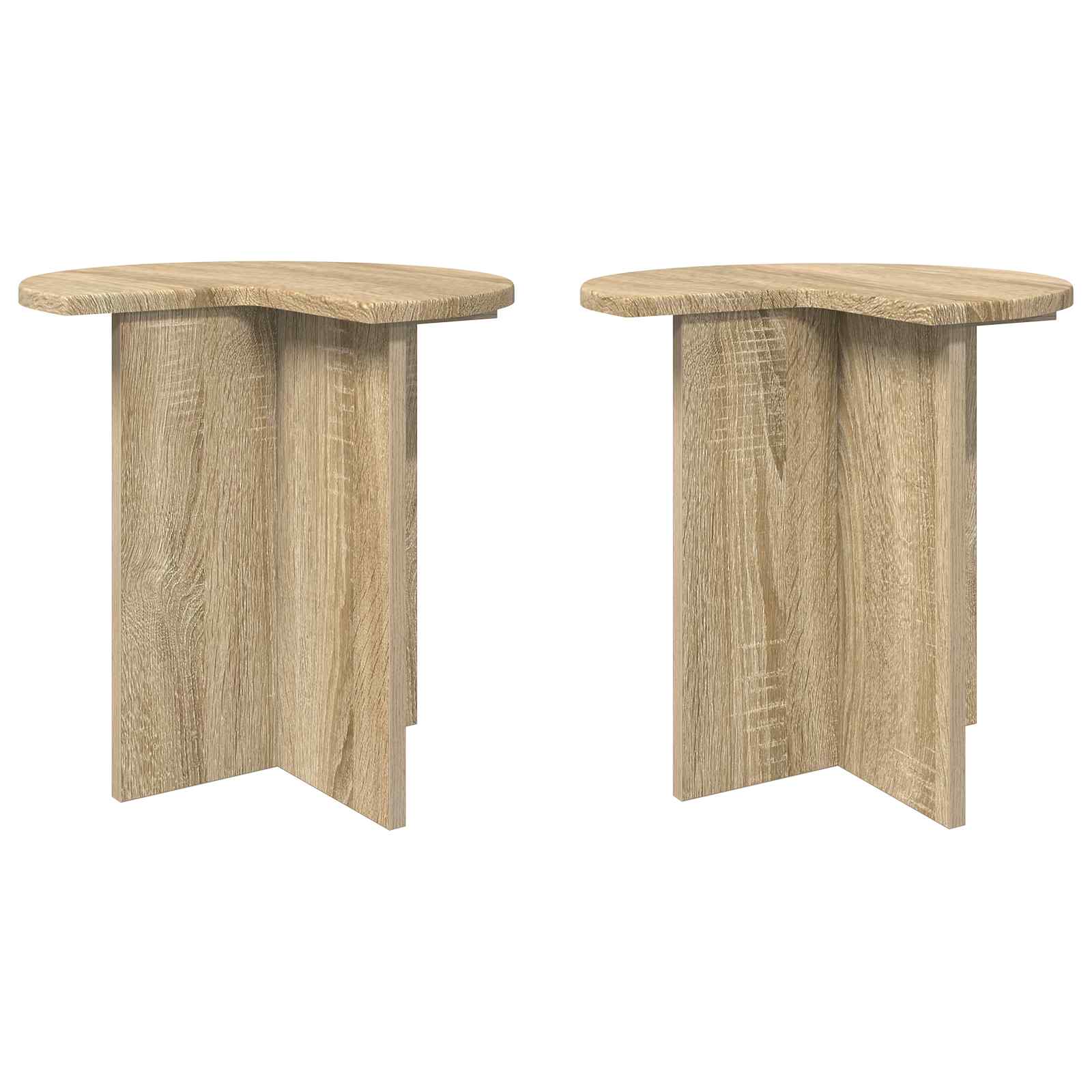 vidaXL Side Table 2 pcs Sonoma Oak Ø 39 x 38 cm Engineered Wood 2