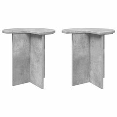 vidaXL Side Table 2 pcs Concrete Grey Ø 39 x 38 cm Engineered Wood 2