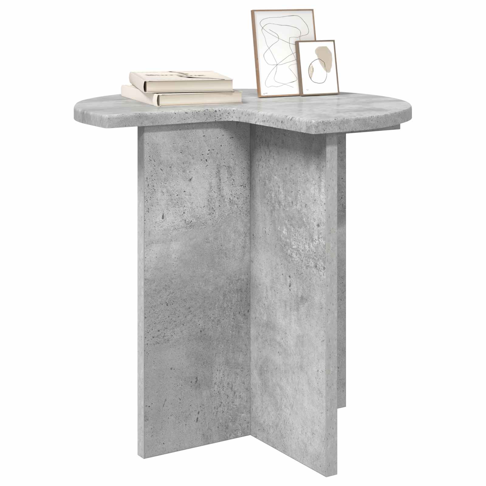 vidaXL Side Table 2 pcs Concrete Grey Ø 39 x 38 cm Engineered Wood 3