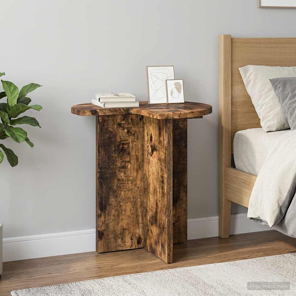 vidaXL Side Table 2 pcs Smoked Oak Ø 39 x 38 cm Engineered Wood 1