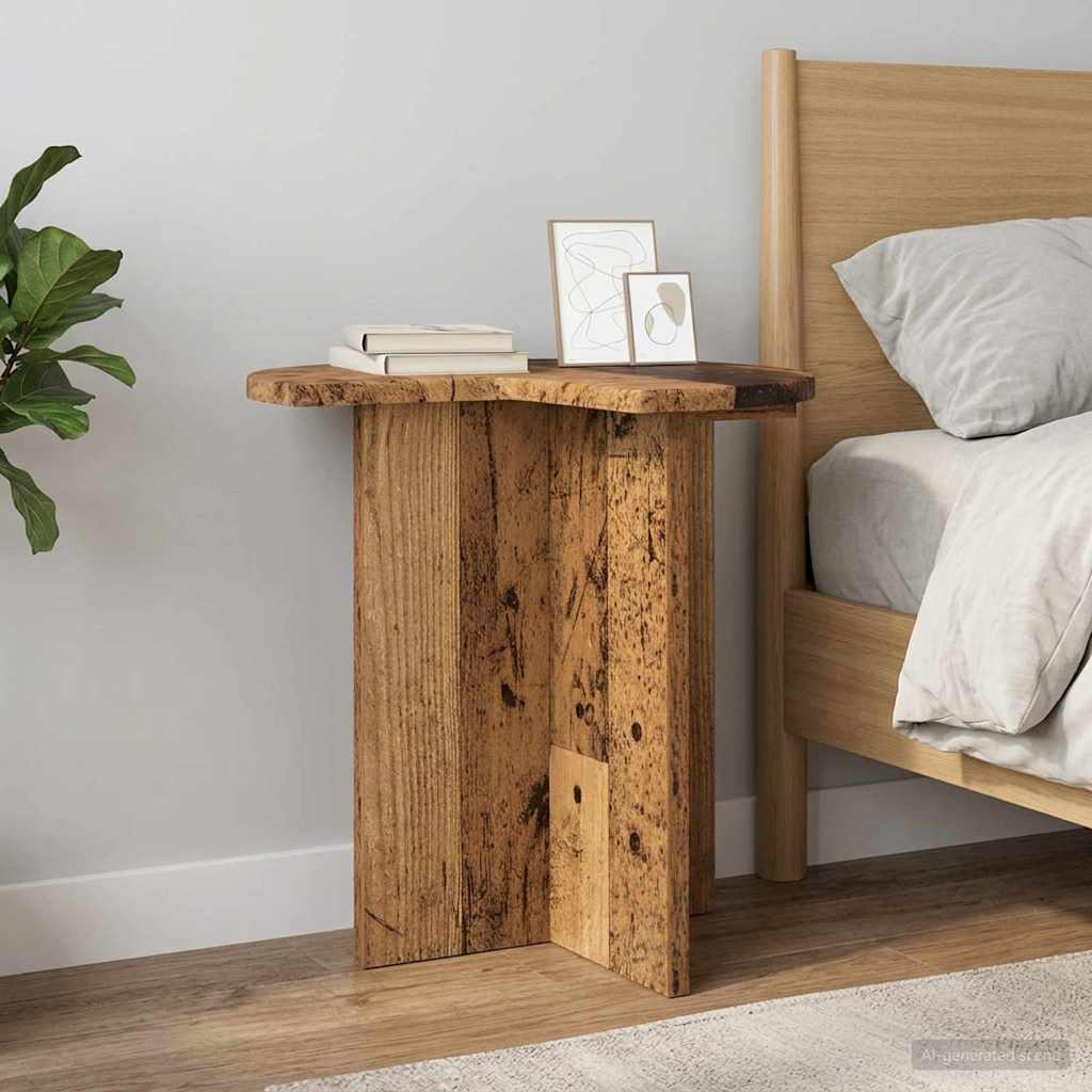 vidaXL Side Table 2 pcs Old Wood Ø 39 x 38 cm Engineered Wood 1
