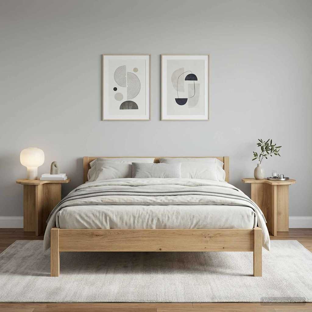 vidaXL Side Table 2 pcs Artisan Oak Ø 39 x 38 cm Engineered Wood 4