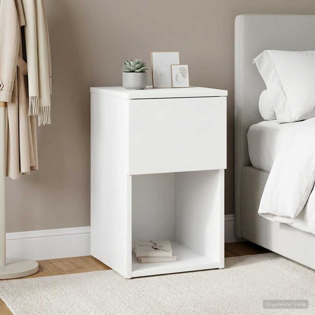 vidaXL Bed Cabinet White 29 x 31.5 x 49 cm Engineered Wood 1