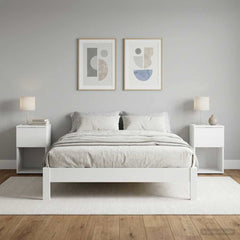vidaXL Bed Cabinet 2 pcs White 29 x 31.5 x 49 cm Engineered Wood 1