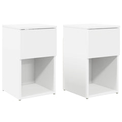 vidaXL Bed Cabinet 2 pcs White 29 x 31.5 x 49 cm Engineered Wood 2