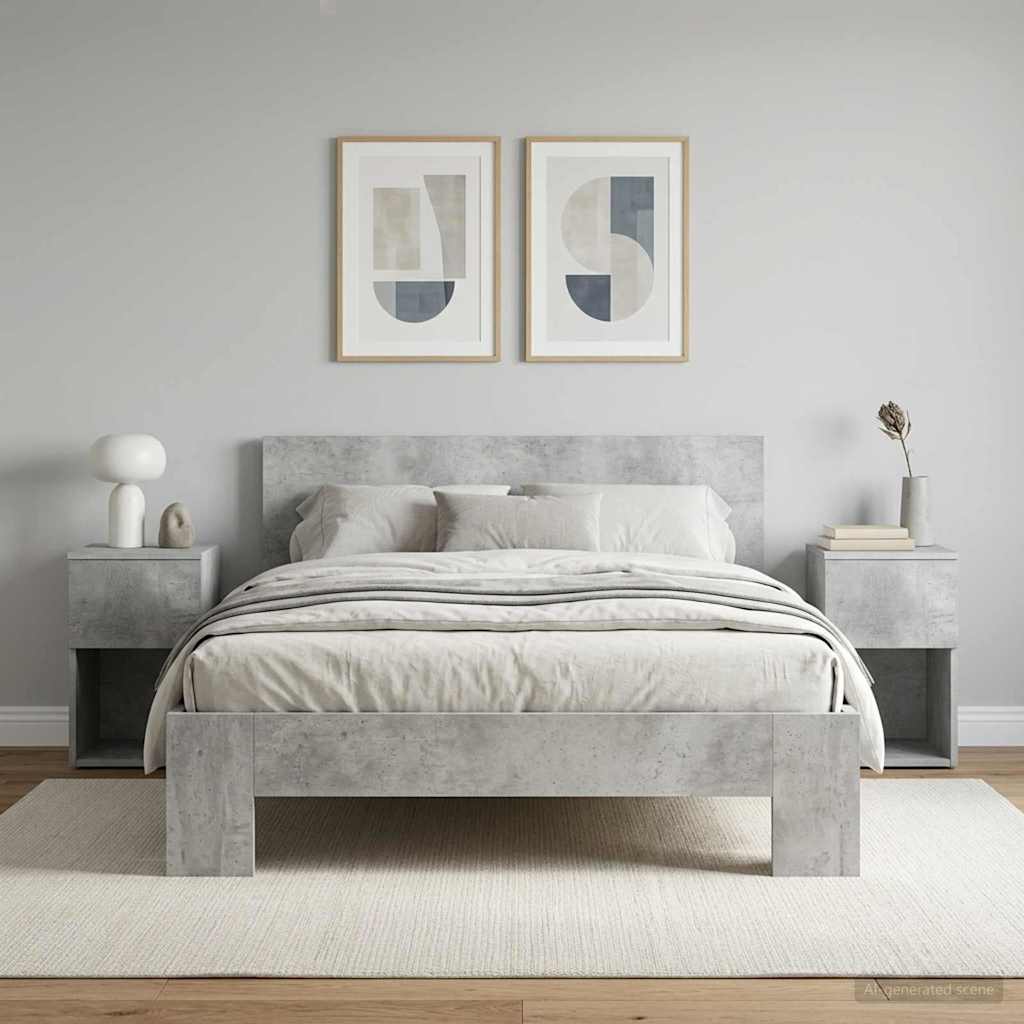 vidaXL Bed Cabinet 2 pcs Concrete Grey 29 x 31.5 x 49 cm 1