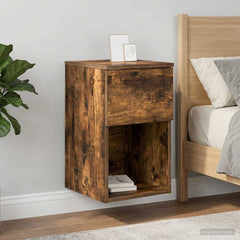 vidaXL Bed Cabinet Smoked Oak 29 x 31.5 x 49 cm Engineered Wood 4