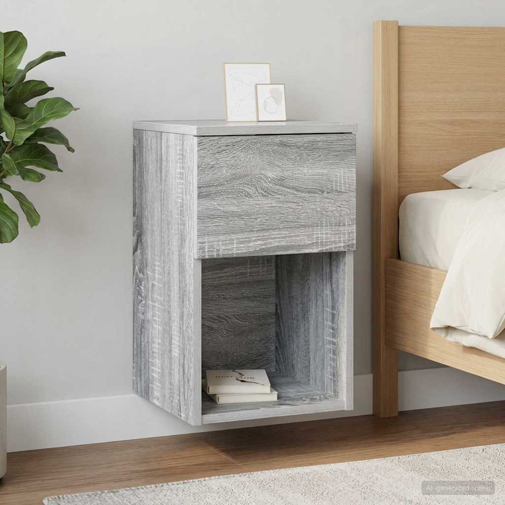 vidaXL Bed Cabinet Grey Sonoma 29 x 31.5 x 49 cm Engineered Wood 4
