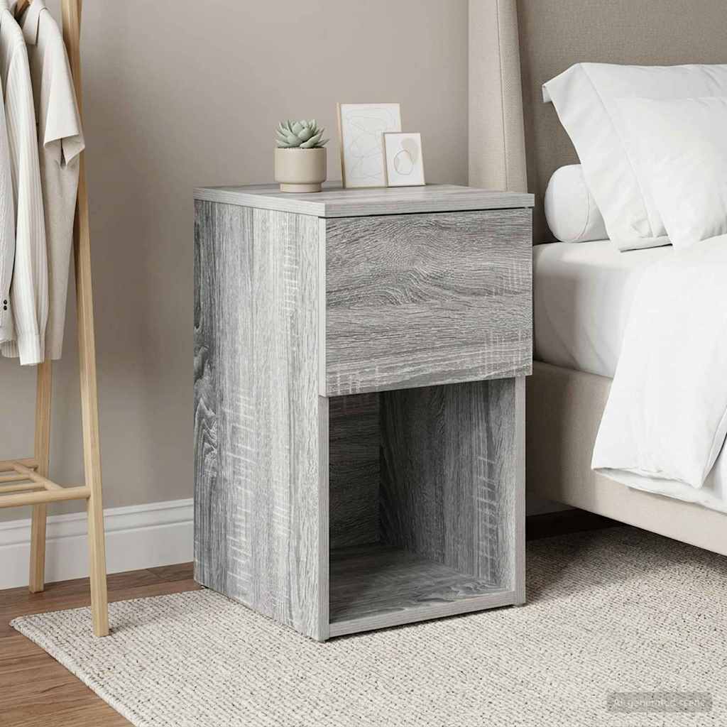 vidaXL Bed Cabinet Grey Sonoma 29 x 31.5 x 49 cm Engineered Wood 1