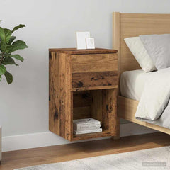 vidaXL Bed Cabinet Old Wood 29 x 31.5 x 49 cm Engineered Wood 1