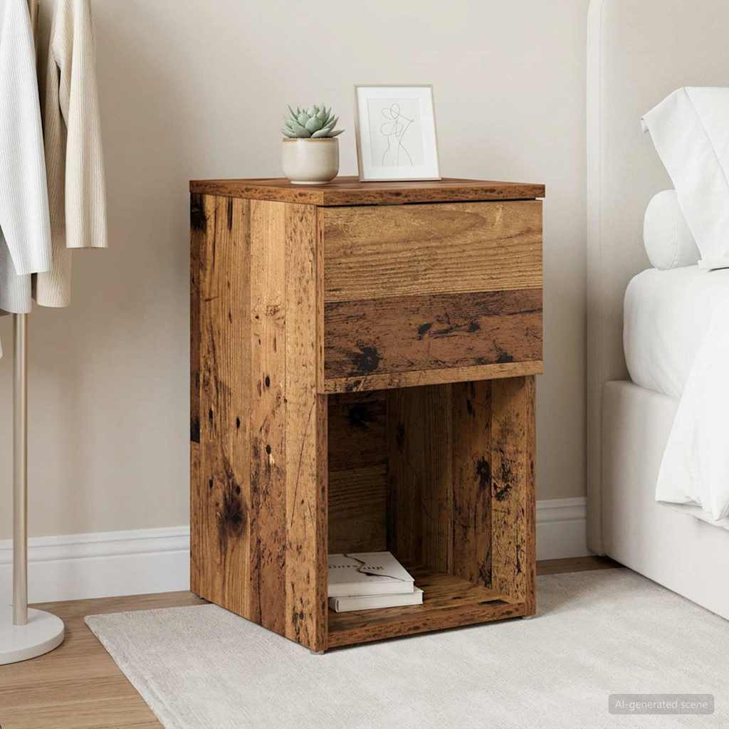 vidaXL Bed Cabinet Old Wood 29 x 31.5 x 49 cm Engineered Wood 4