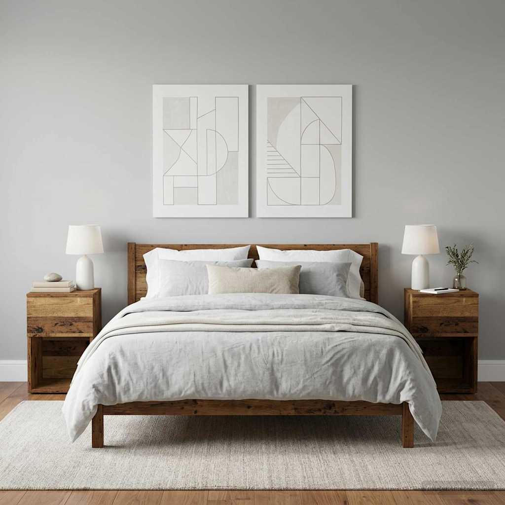 vidaXL Bed Cabinet 2 pcs Old Wood 29 x 31.5 x 49 cm Engineered Wood 4