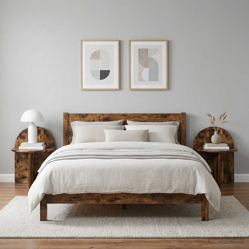 vidaXL Bedside Table 2 pcs Smoked Oak 40 x 35.5 x 45.5 cm 4